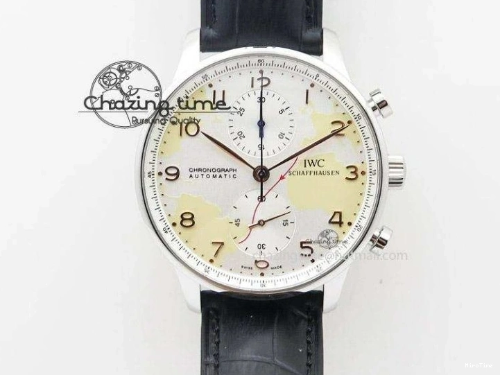 MIROTIME 0113 Portuguese Tourbillon IW5463 RG ZF Best Edition White Dial on Brown Leather Strap Stylish 7174